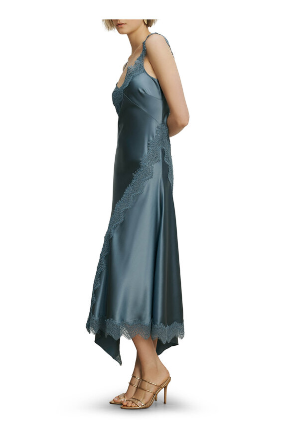 Veronica Beard Vernon Steel Blue Lace Maxi Dress - view 4
