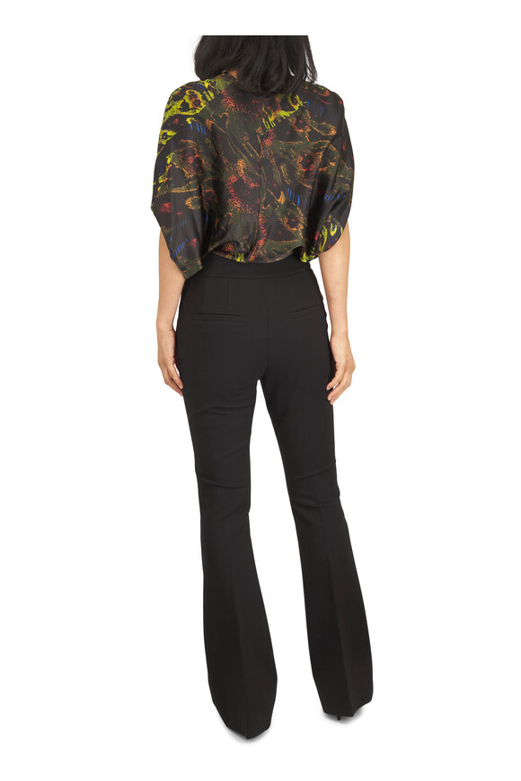 Zero + Maria Cornejo Kio Black Multicolor Silk Chaos Print Top - view 4