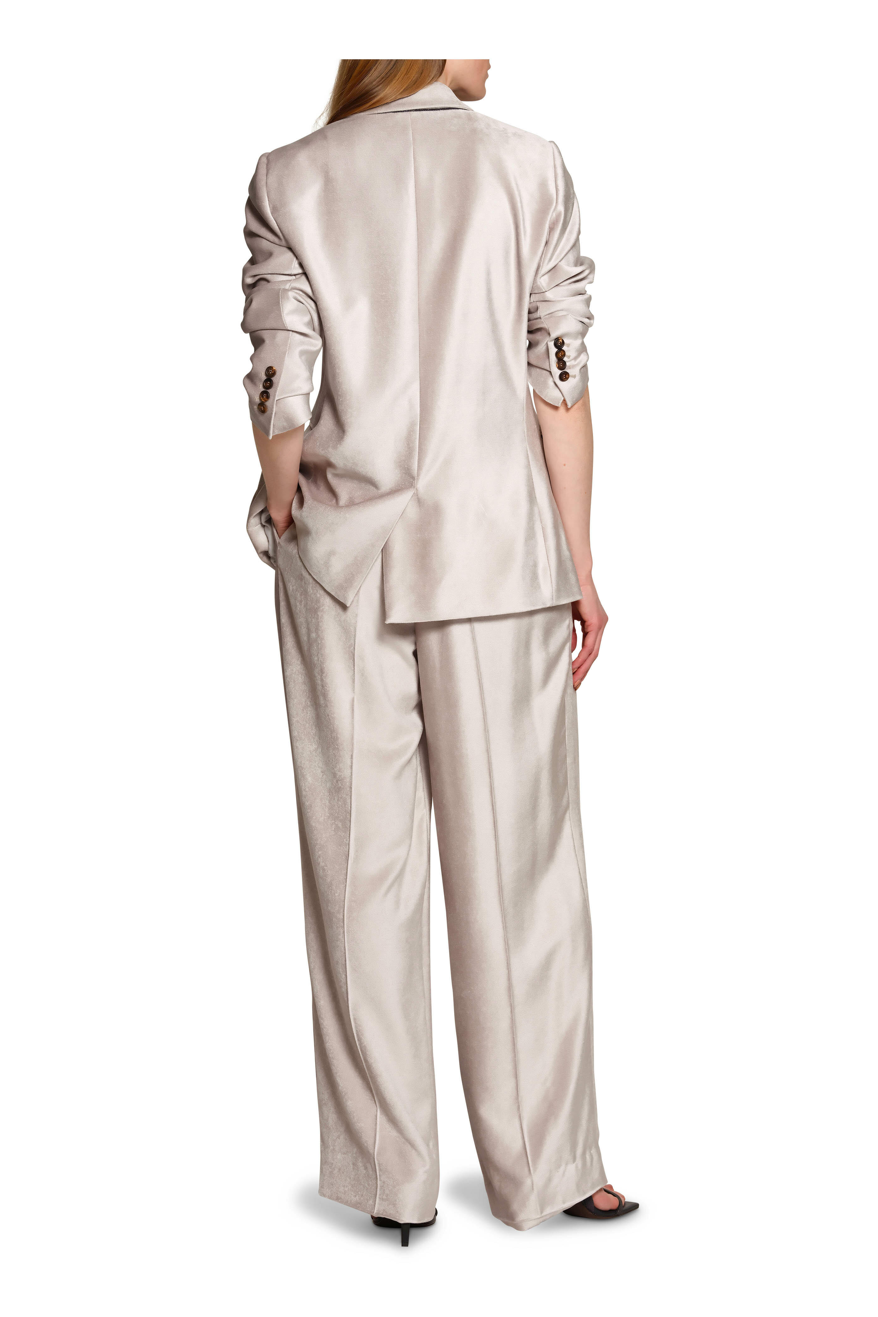 Brunello Cucinelli - Gray Velvet One Button Jacket