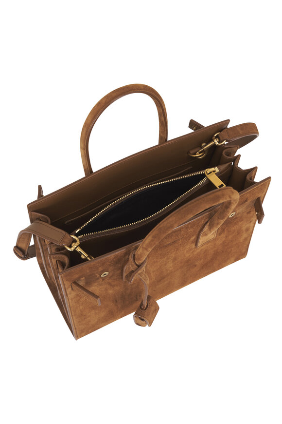 Saint Laurent Sac De Jour Cognac Suede Tote - view 5