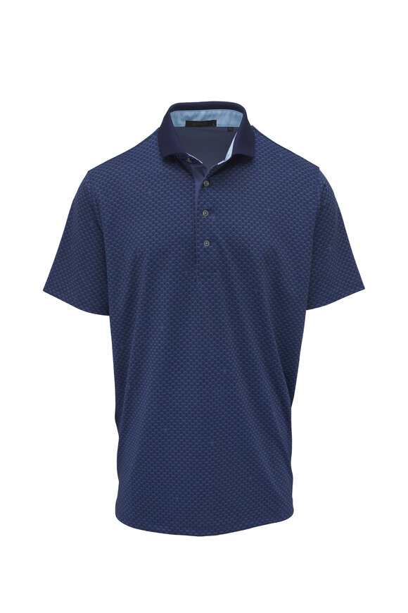 Greyson Navy Blue Ponderous Wolf Polo