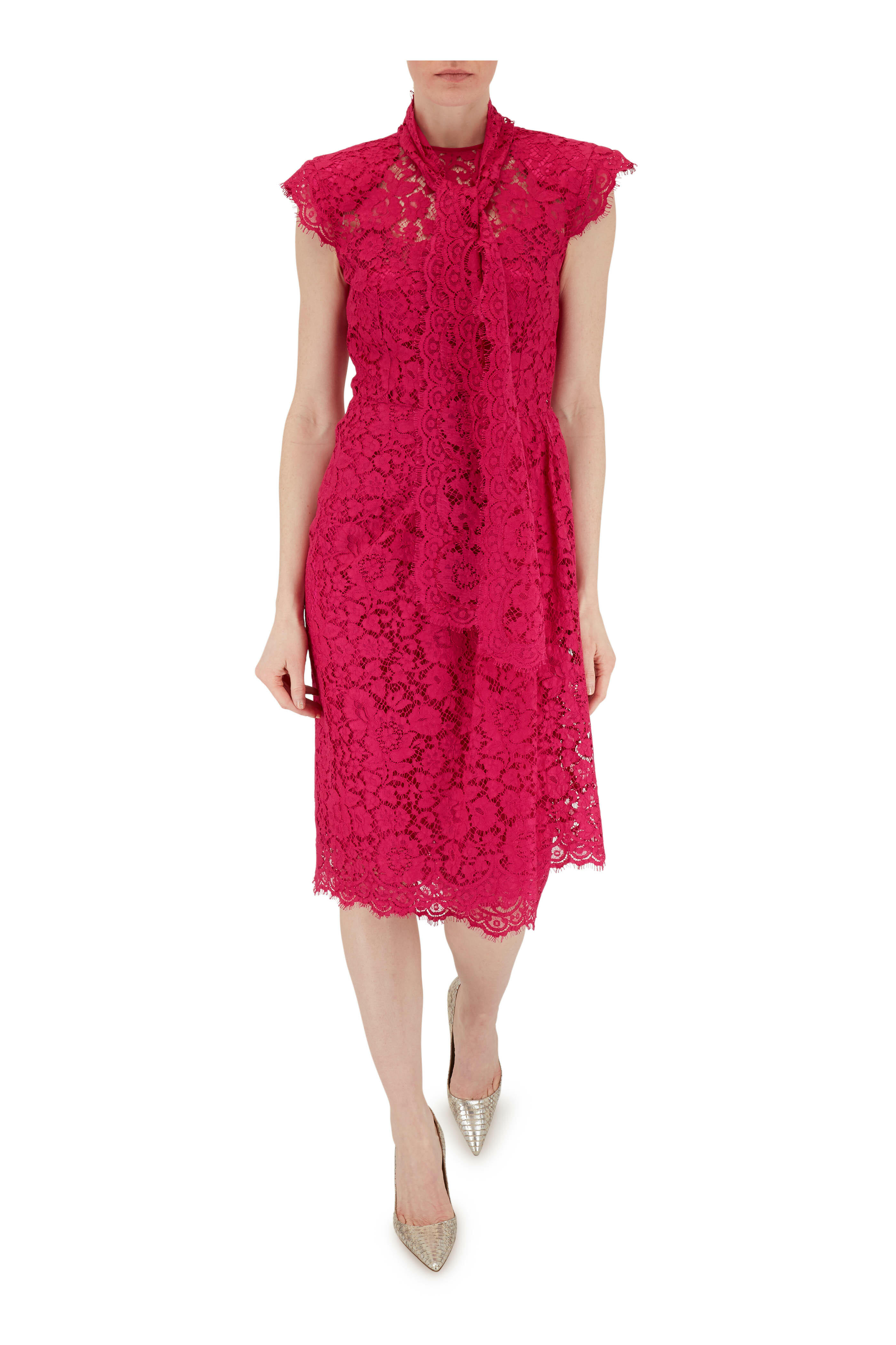 Manolo Blahnik - Lisa Pearl Silver Snakeskin Pump, 90mm