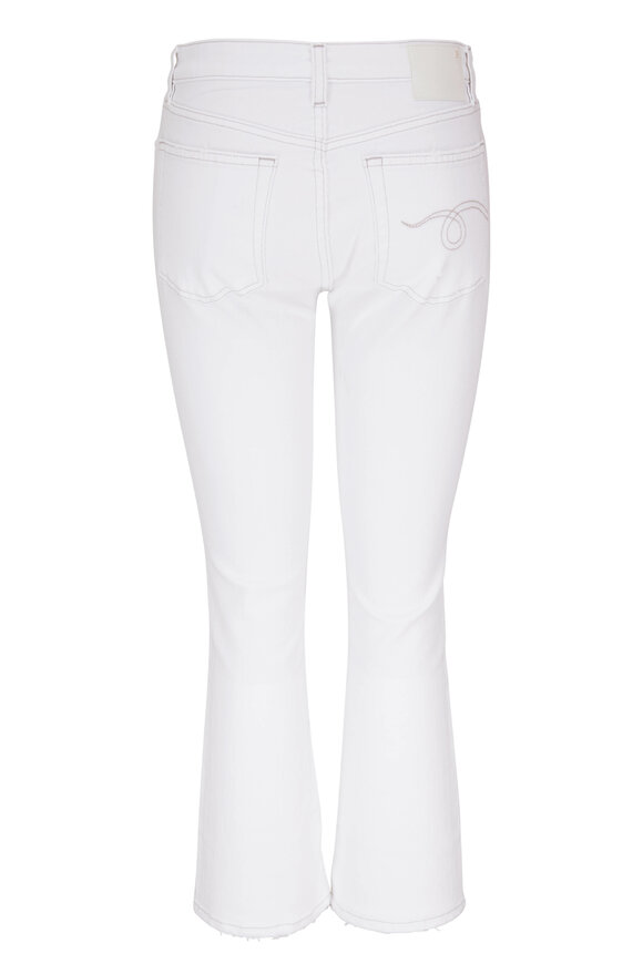 R13 - Kick Fit White Cropped Flare Jean