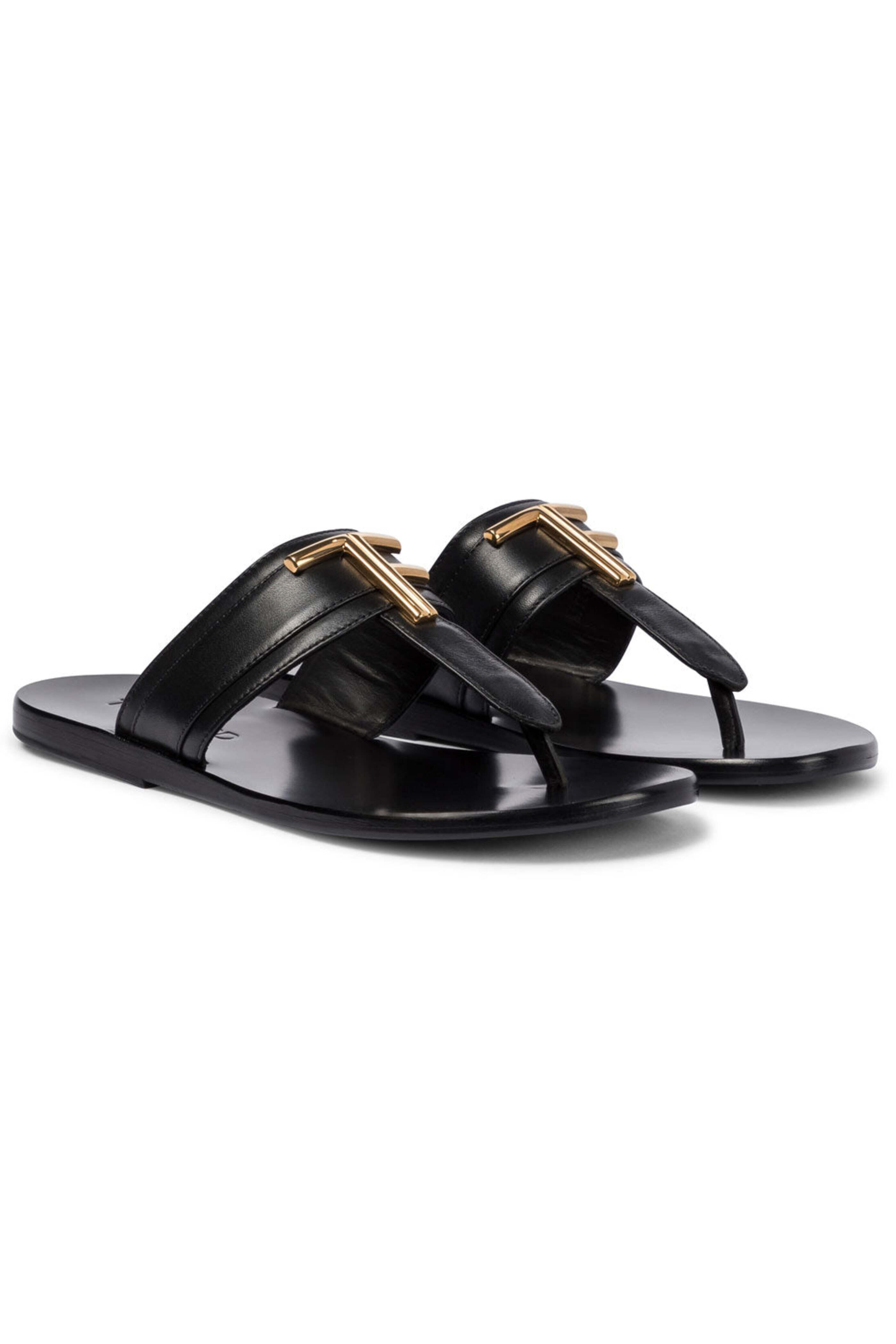 Tom Ford - Brighton Leather Thong Sandal in Black display picture 1