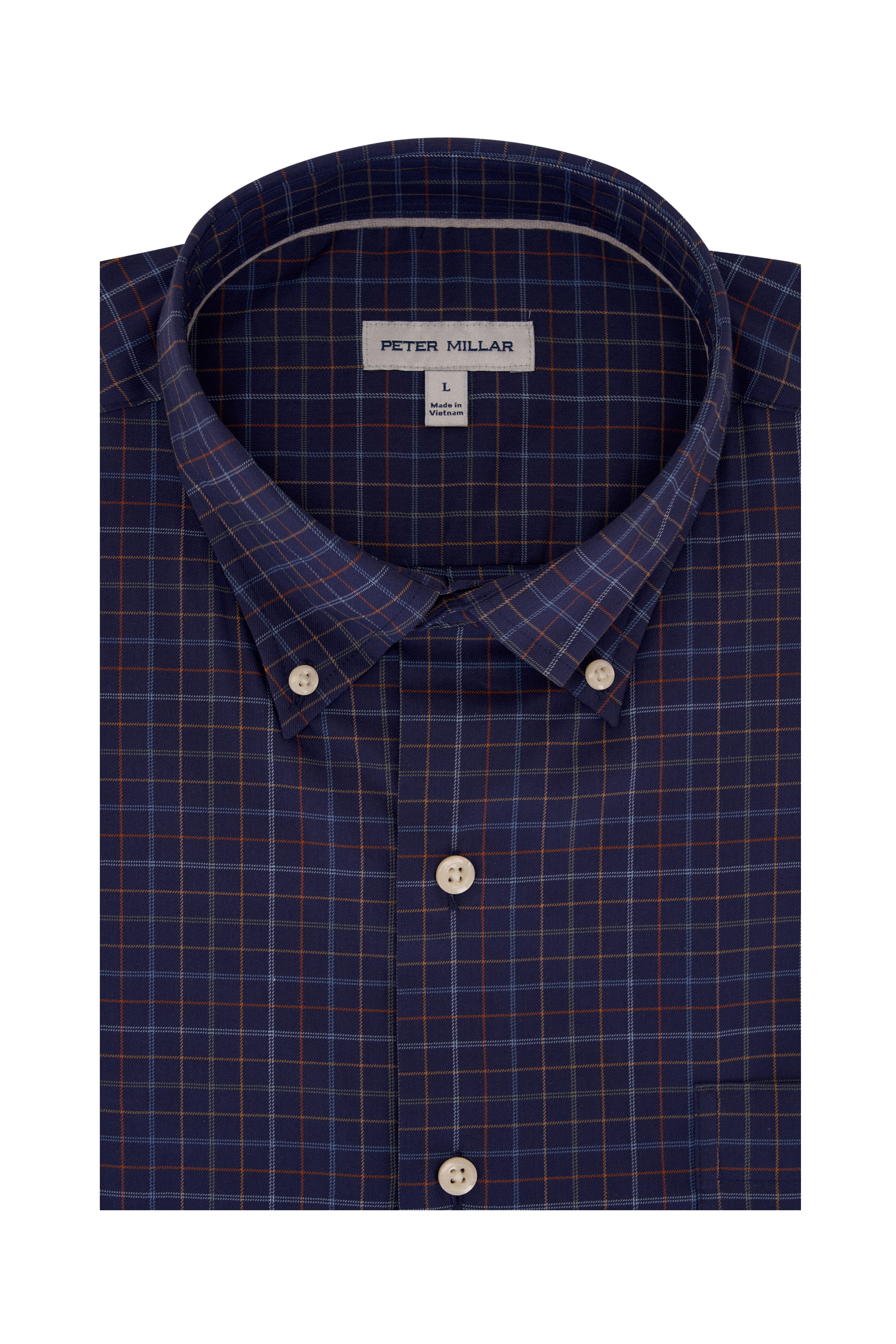Peter Millar - Fenton Navy Check Cotton Sport Shirt