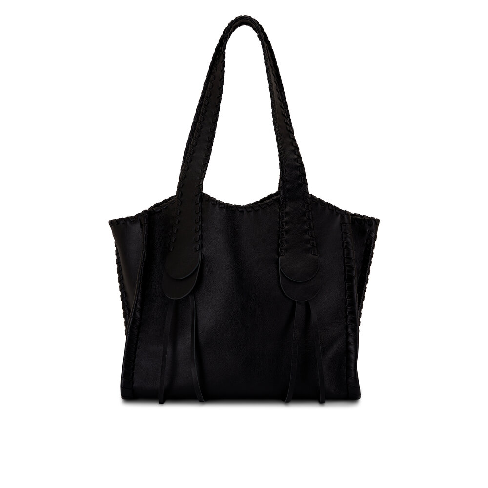 Chloe マニュエルミティアムトトハック CHC22AS555H98 27S Chloé - Mony Whipstitch Black Leather Tote | Mitchell Stores