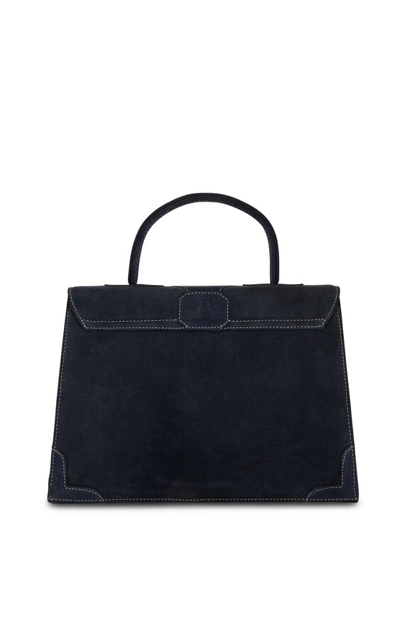 Marquise Paris - Dark Blue Boudoir Satin & Suede Shoulder Bag