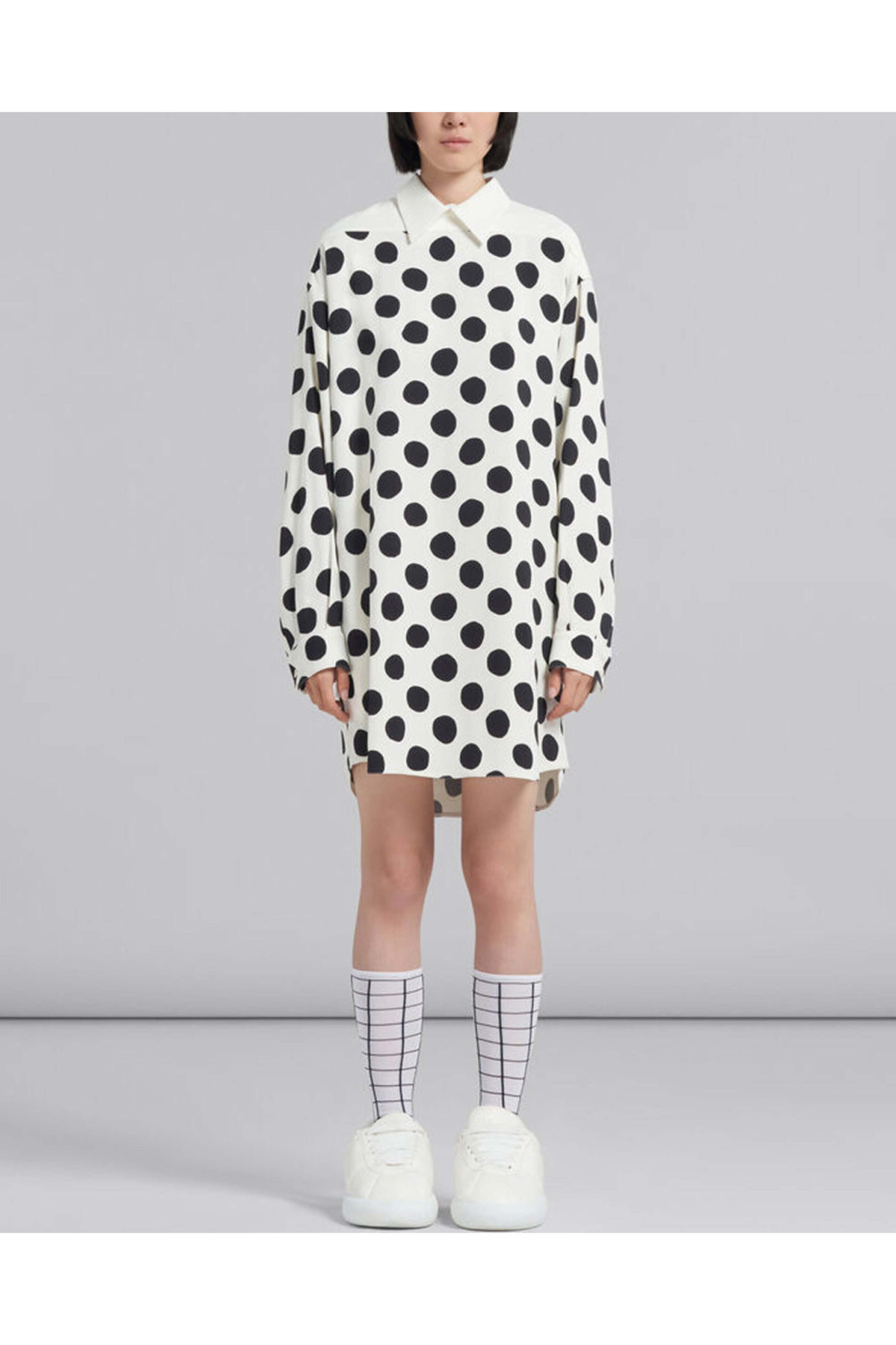 marni mini dress MARNI Oversized embroidered cotton mini dress
