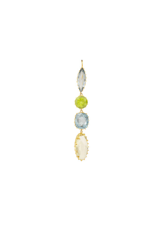 Renee Lewis 18k Yellow Gold Antique Gemstone Earring - view 2