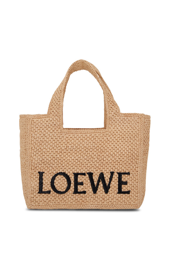 Loewe - Small Natural Raffia Logo Shoulder Bag 