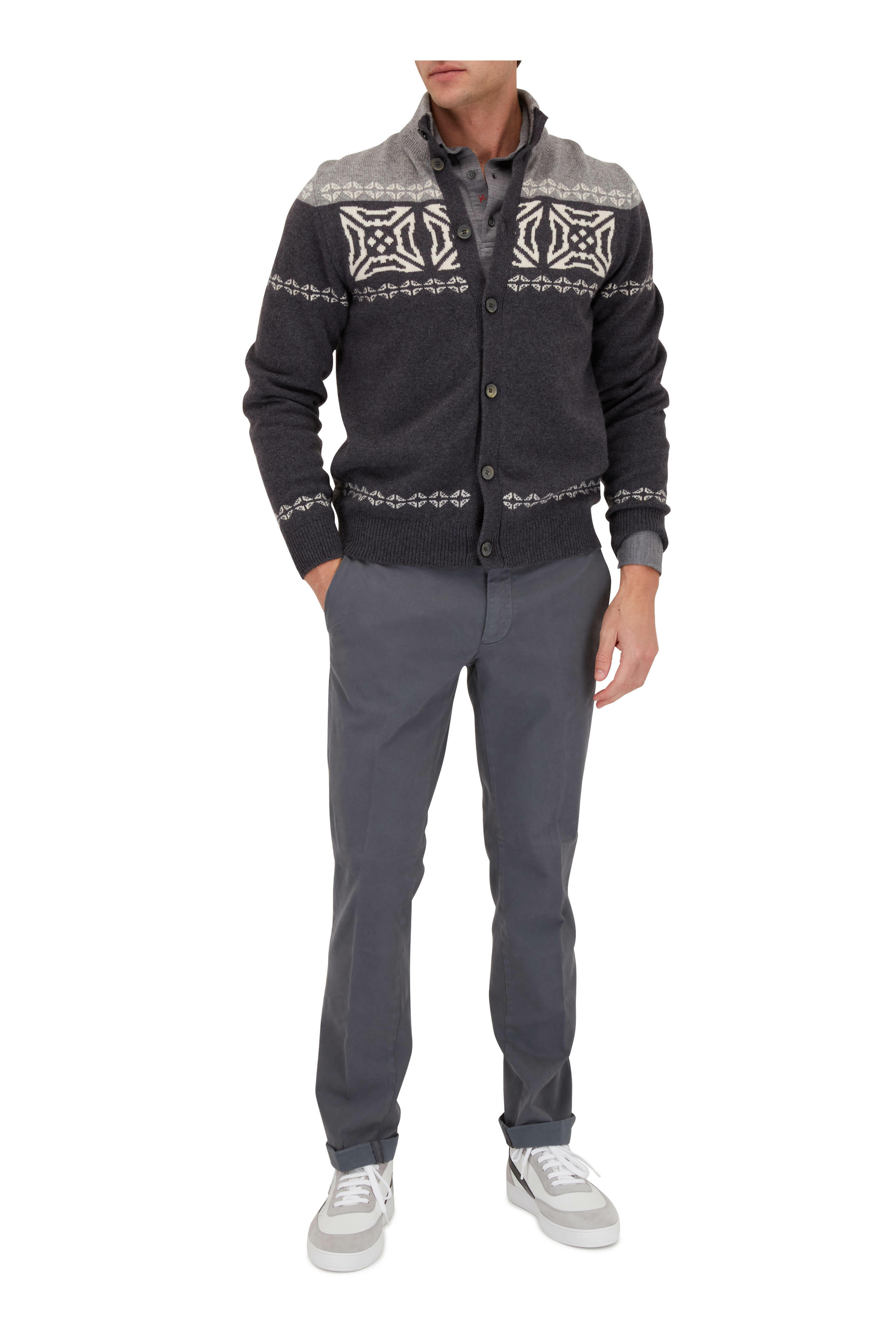 Masons - Charcoal Cotton Blend Stretch Chino