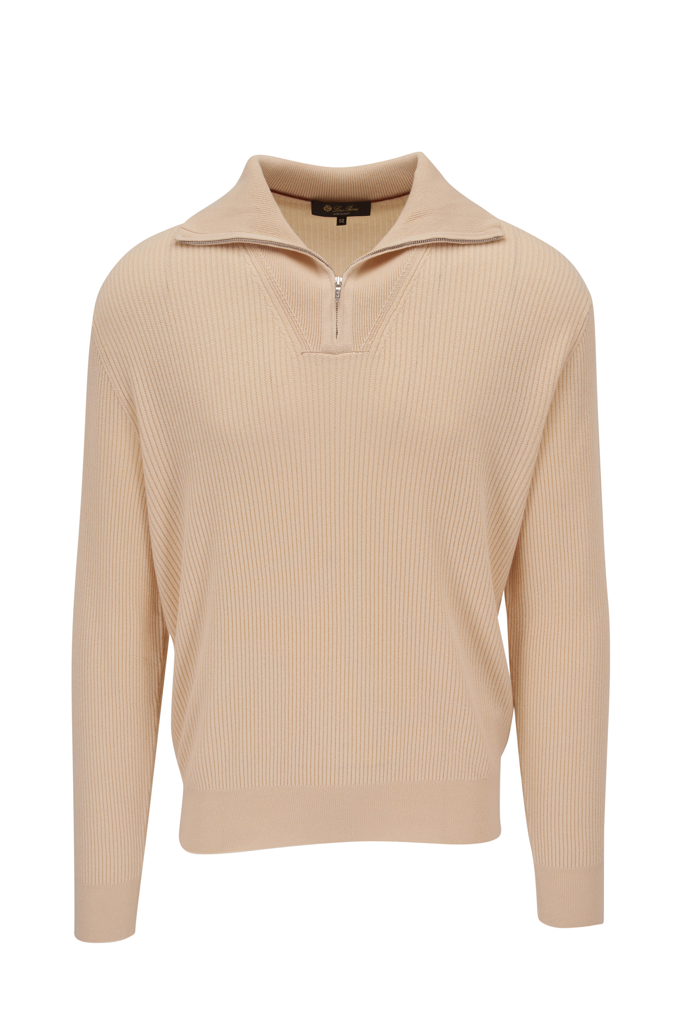 Loro Piana - Akan Cashmere-Silk Ribbed Quarter Zip Sweater