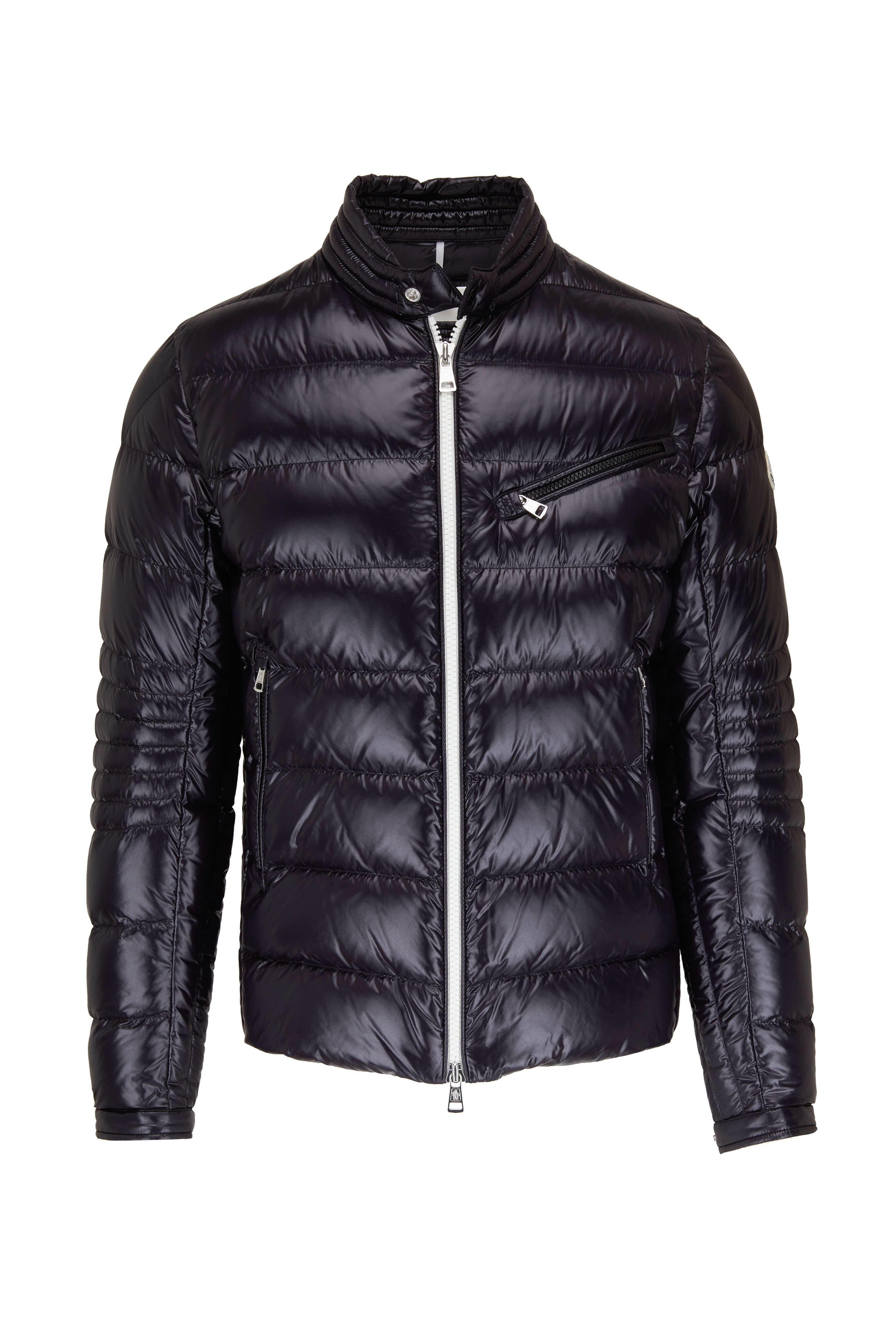 Moncler - Berriat Black Quilted Biker Down Jacket