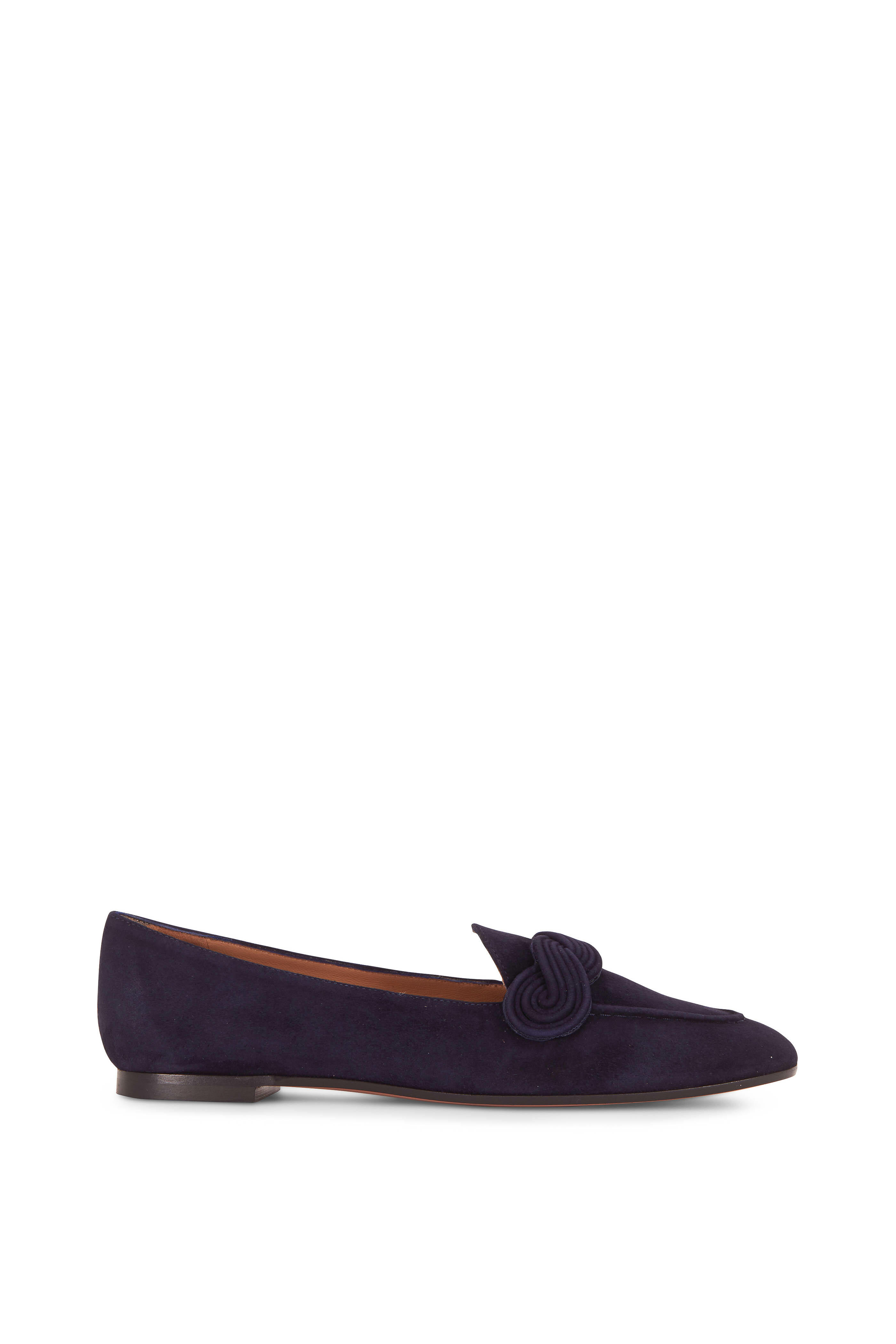 Aquazzura - Infinite Ink Suede Moccassin Loafer | Mitchell Stores