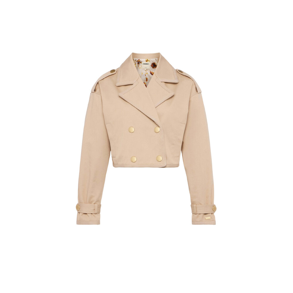 L'Agence - Doeskin and Ikebana Kento Crop Trench Coat
