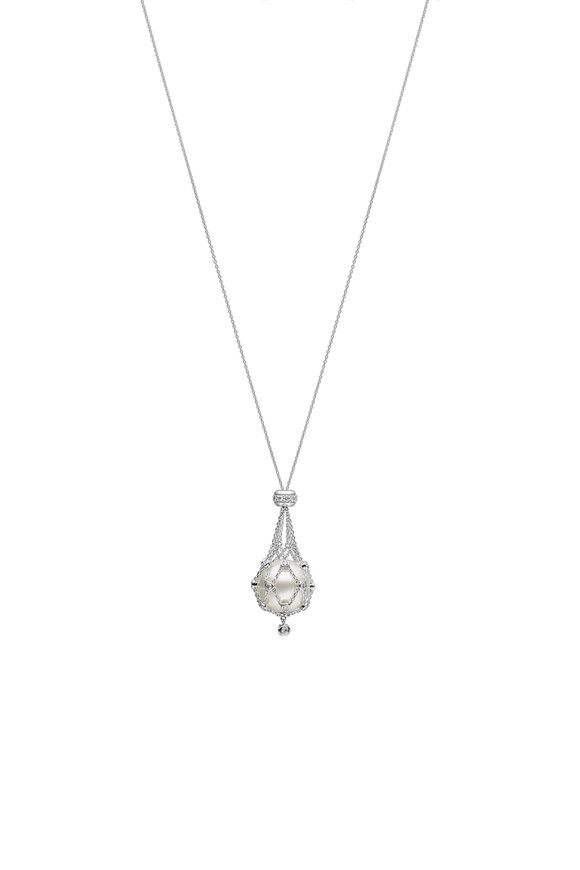 Paspaley White Diamond Lavalier Pearl Necklace
