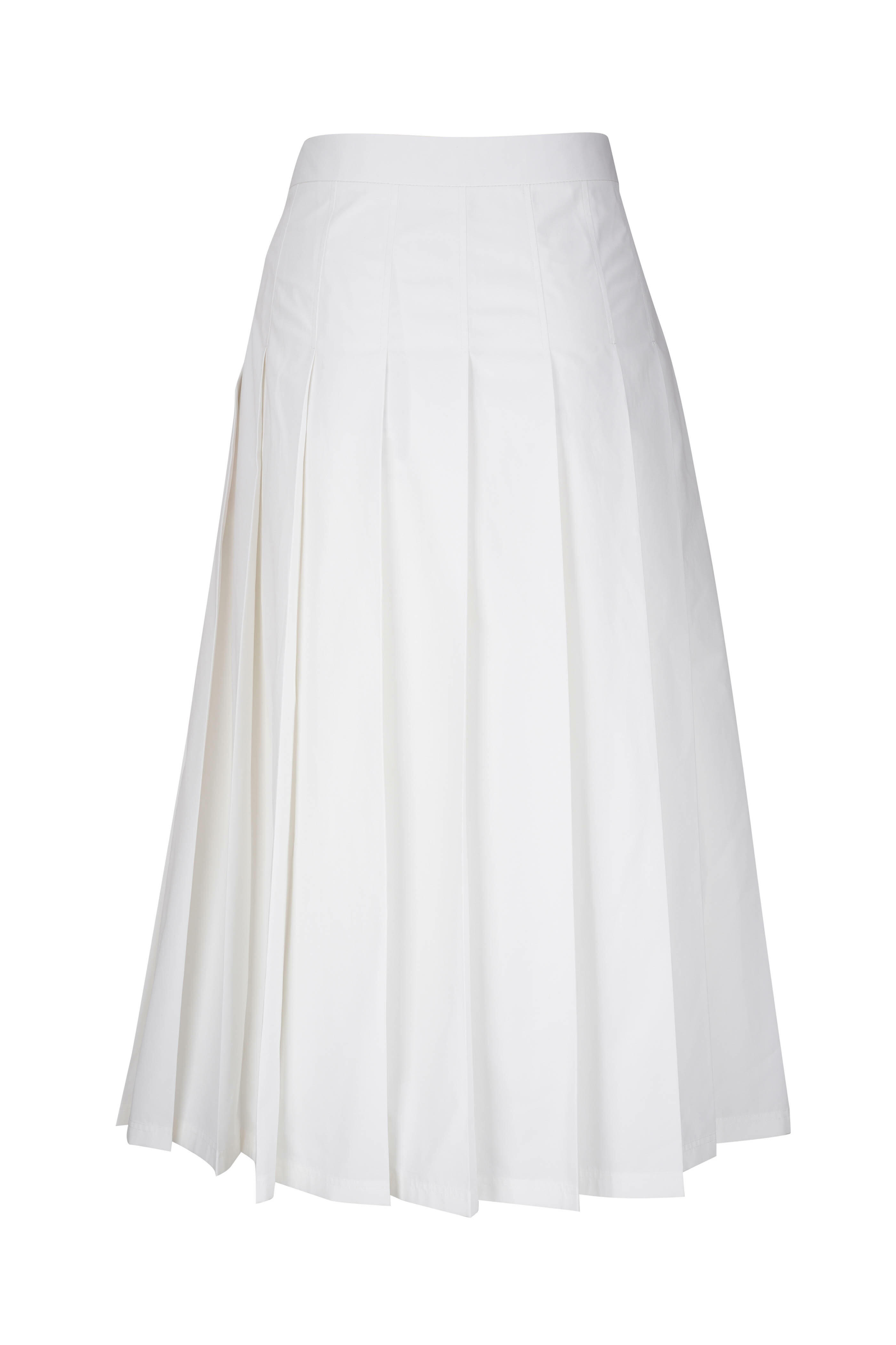 スカート Valentino Cotton Midi Skirt Valentino - Compact Popeline White Cotton Midi Skirt