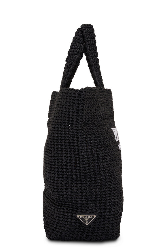 Prada - Black Raffia Tote Bag 