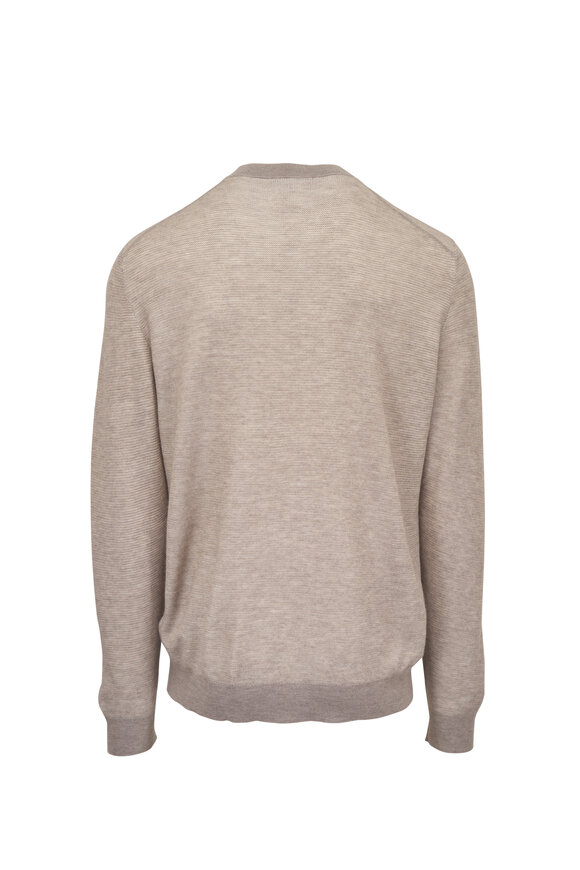 Loro Piana Manipur Nougat Cashmere & Silk Crewneck Sweater - view 2