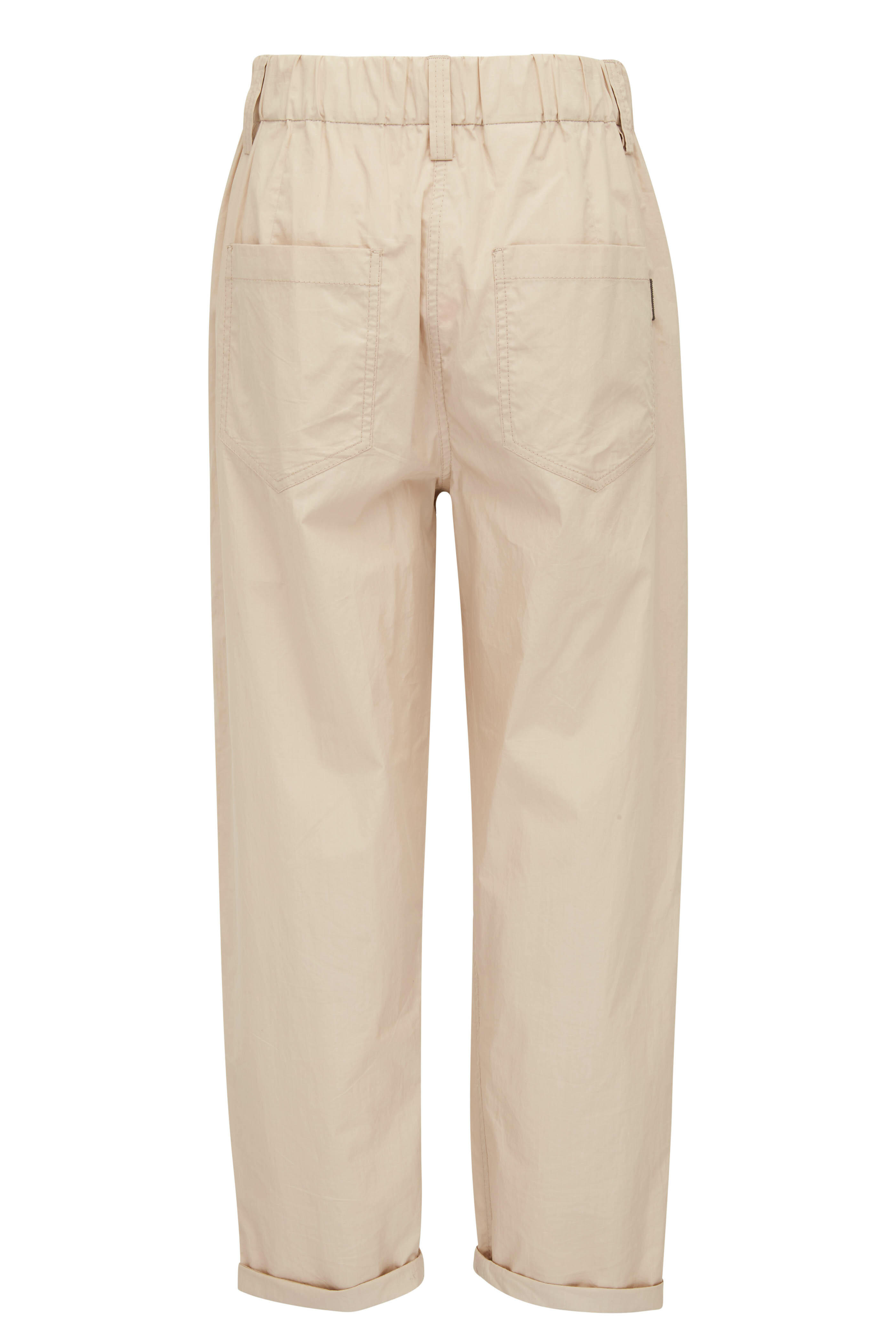 Brunello Cucinelli - Sand Lightweight Cotton Poplin Pant