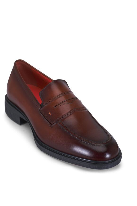 Santoni Easy Brown Leather Loafer