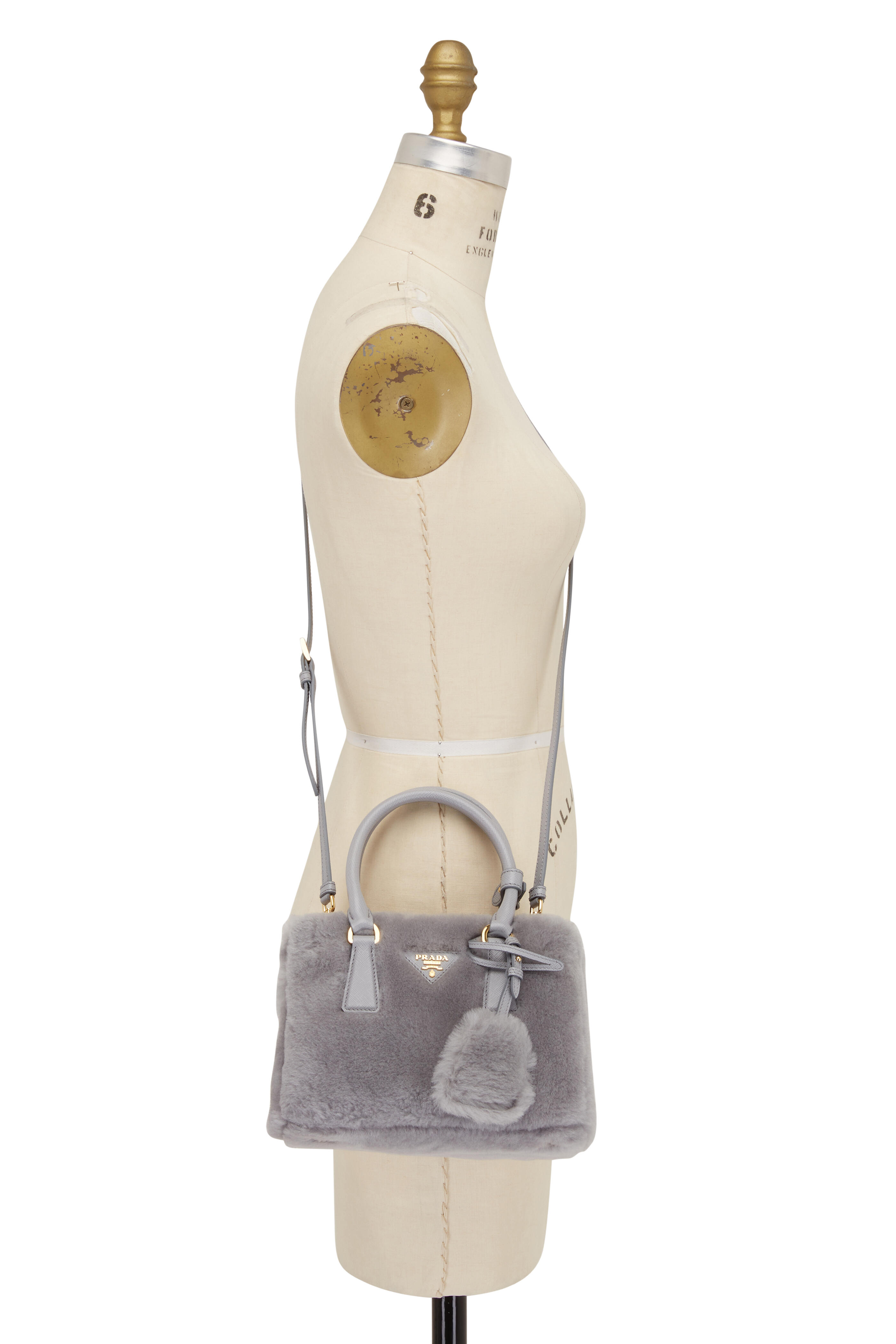 Prada Women's Galleria Sheep Shearling Mini Bag