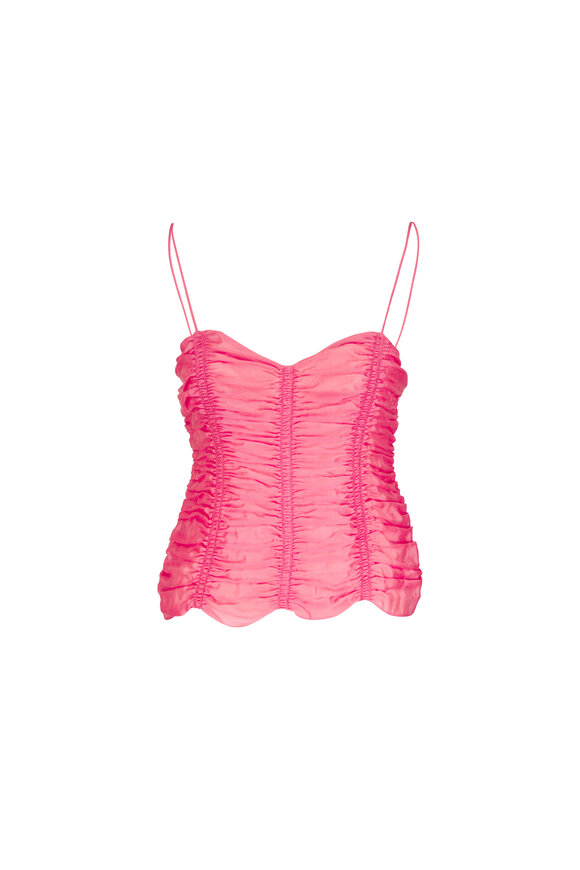 Khaite Inara Coral Light Voile Sleeveless Top - view 1