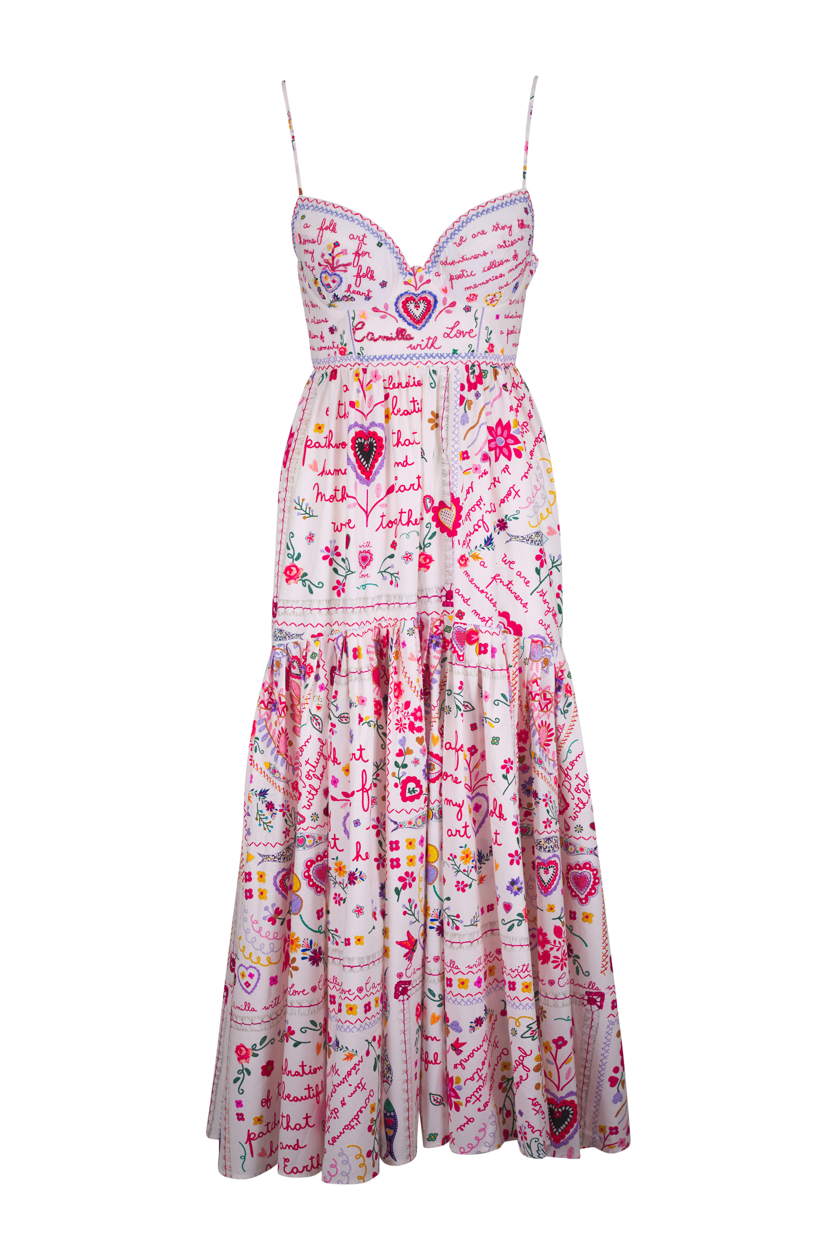Camilla - A Kitsch In Time Multicolor Strappy Midi Dress
