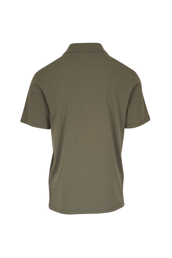 Vince Green Mesh Knit Snap Polo - view 2