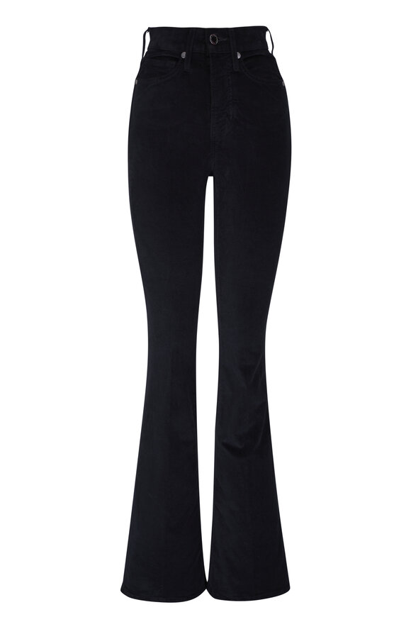 Veronica Beard Beverly Black Velvet Skinny Flare Jean