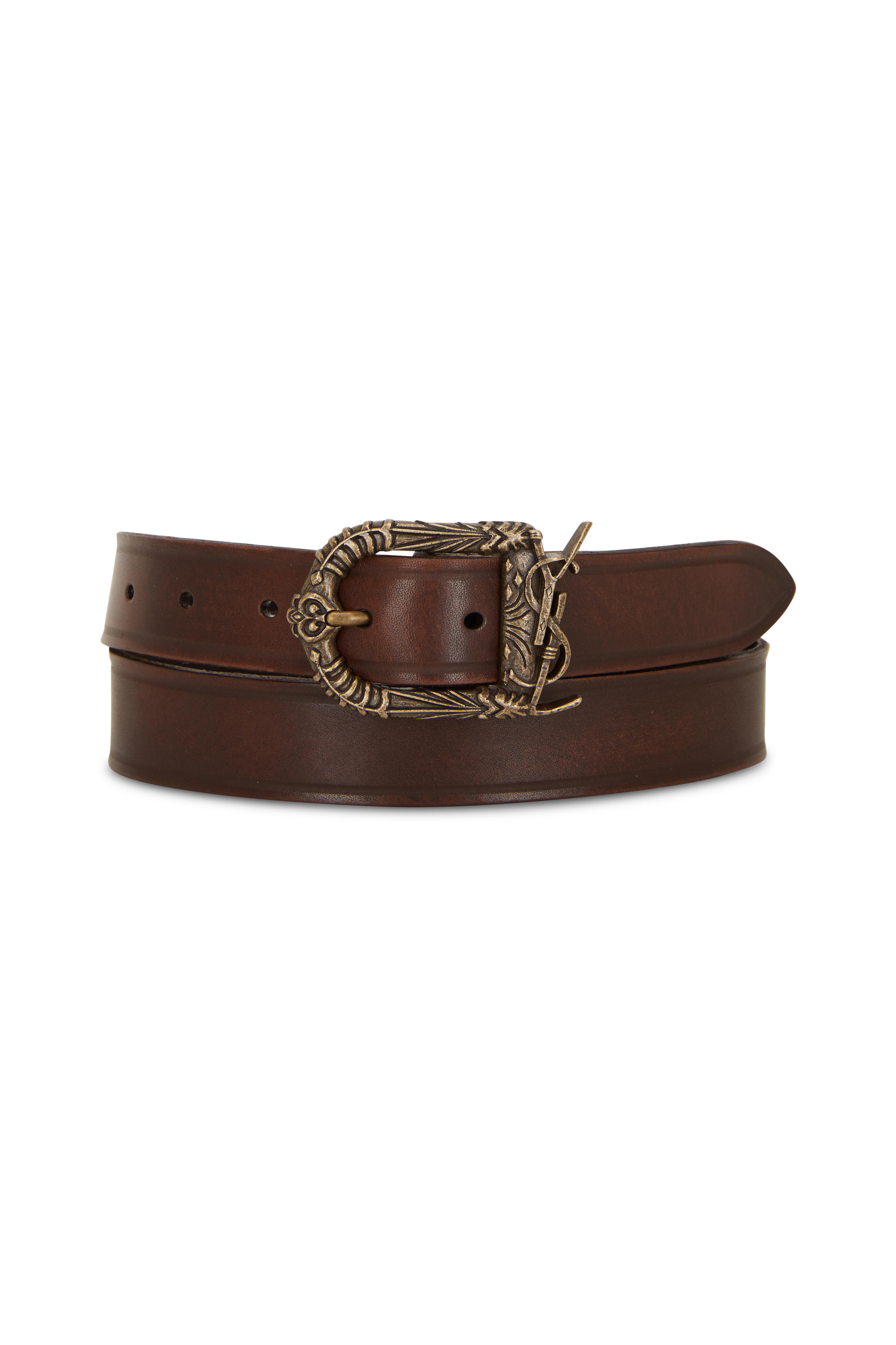 SAINT LAURENT 3cm Leather Belt for Men