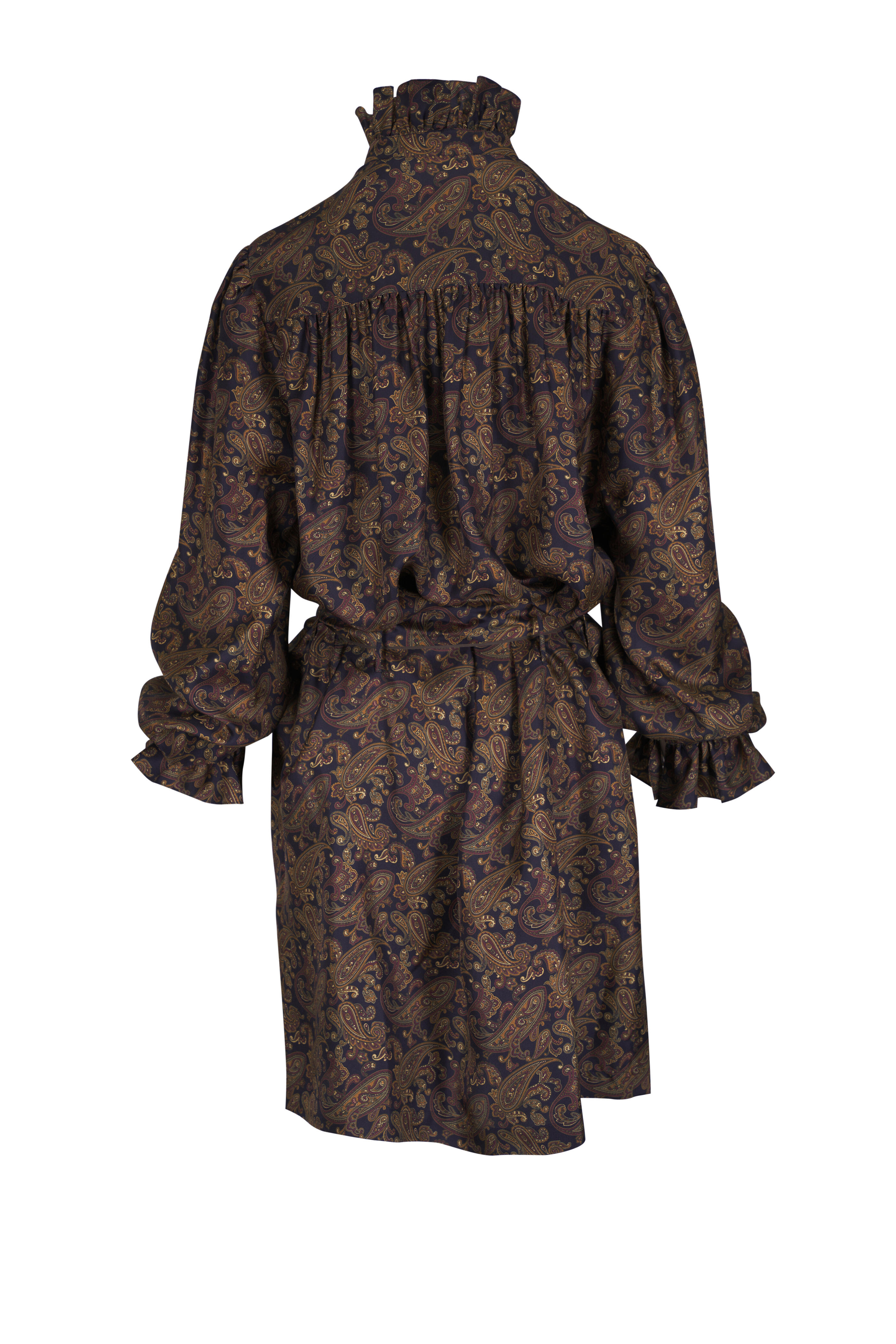 【関税込み】saint laurent PAISLEY PRINT DRESS Saint Laurent - Multicolor Paisley Print Silk Mini Dress