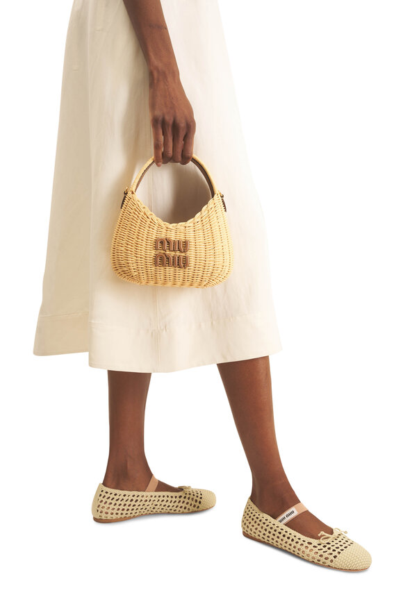 Miu Miu Wander Tan & Caramel Wicker Handbag - view 2