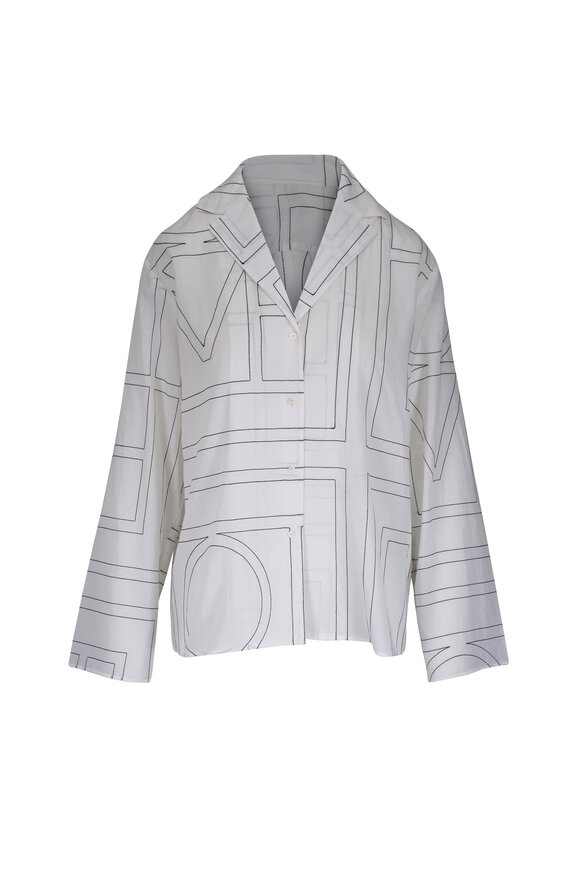 Totême White & Black Monogram PJ Top - view 1