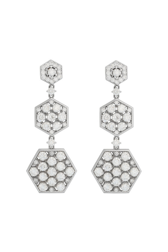 Miseno 18k White Gold Diamond Sommersa Earring