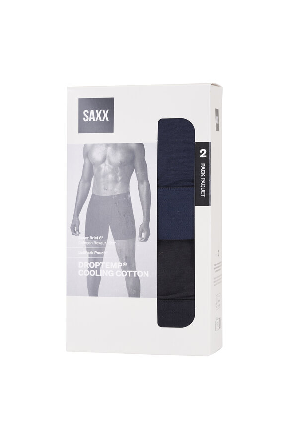 Saxx Underwear Drop Temp Navy & Black Boxer Brief Two Pack