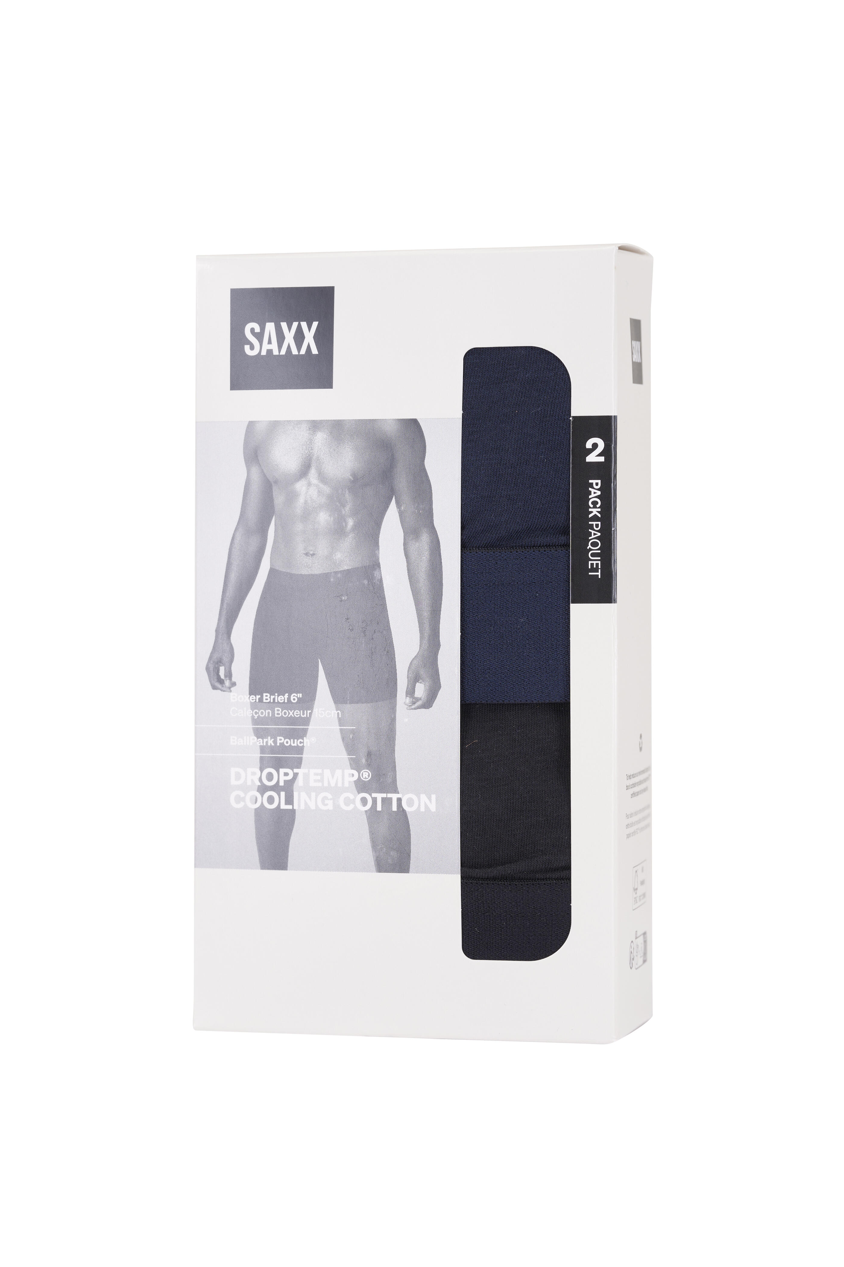 Saxx Underwear - Drop Temp Navy & Black Boxer Brief Two Pack