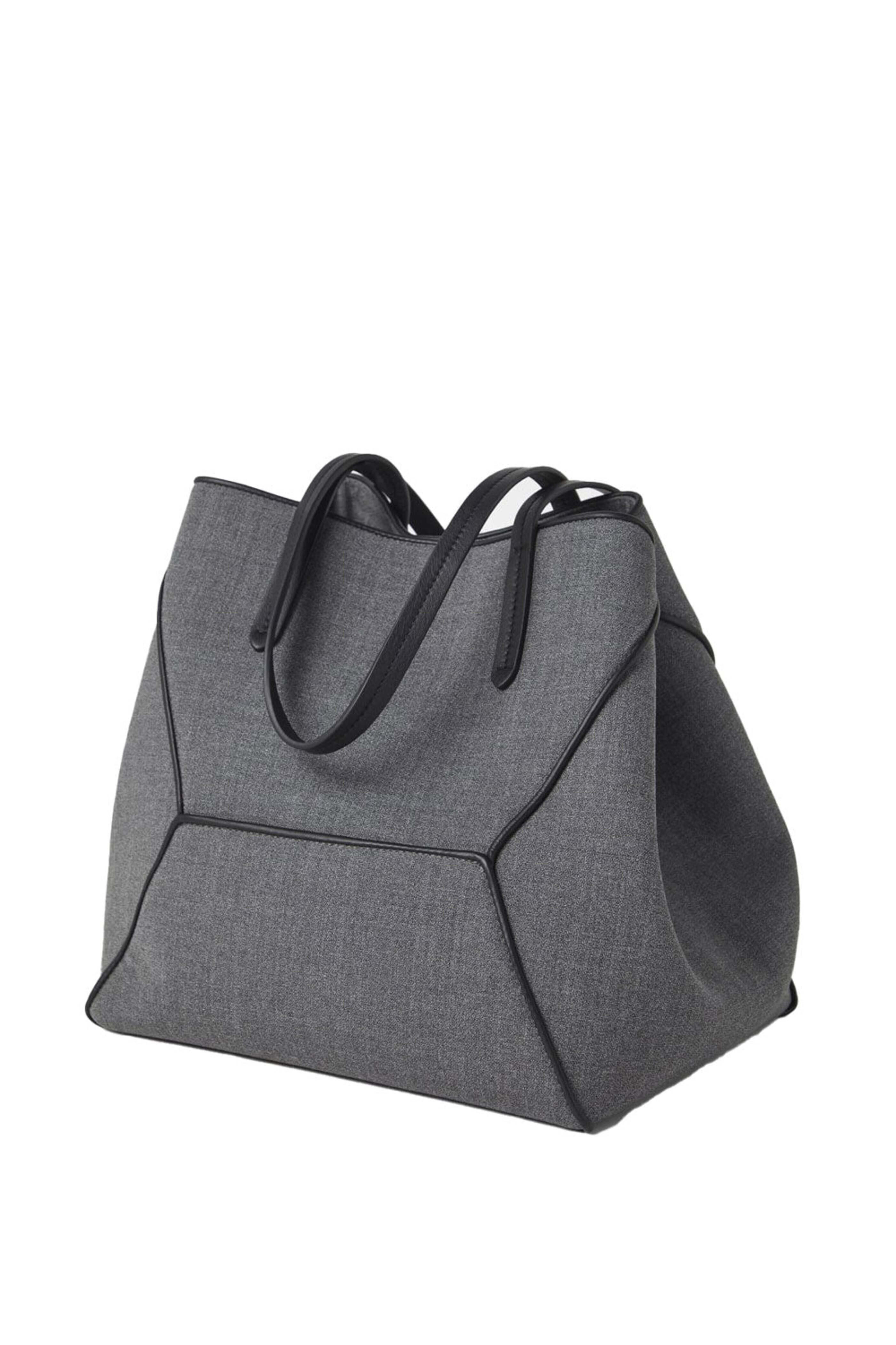 Brunello Cucinelli - Medium Wool Canvas Shopper Tote in Medium Grey