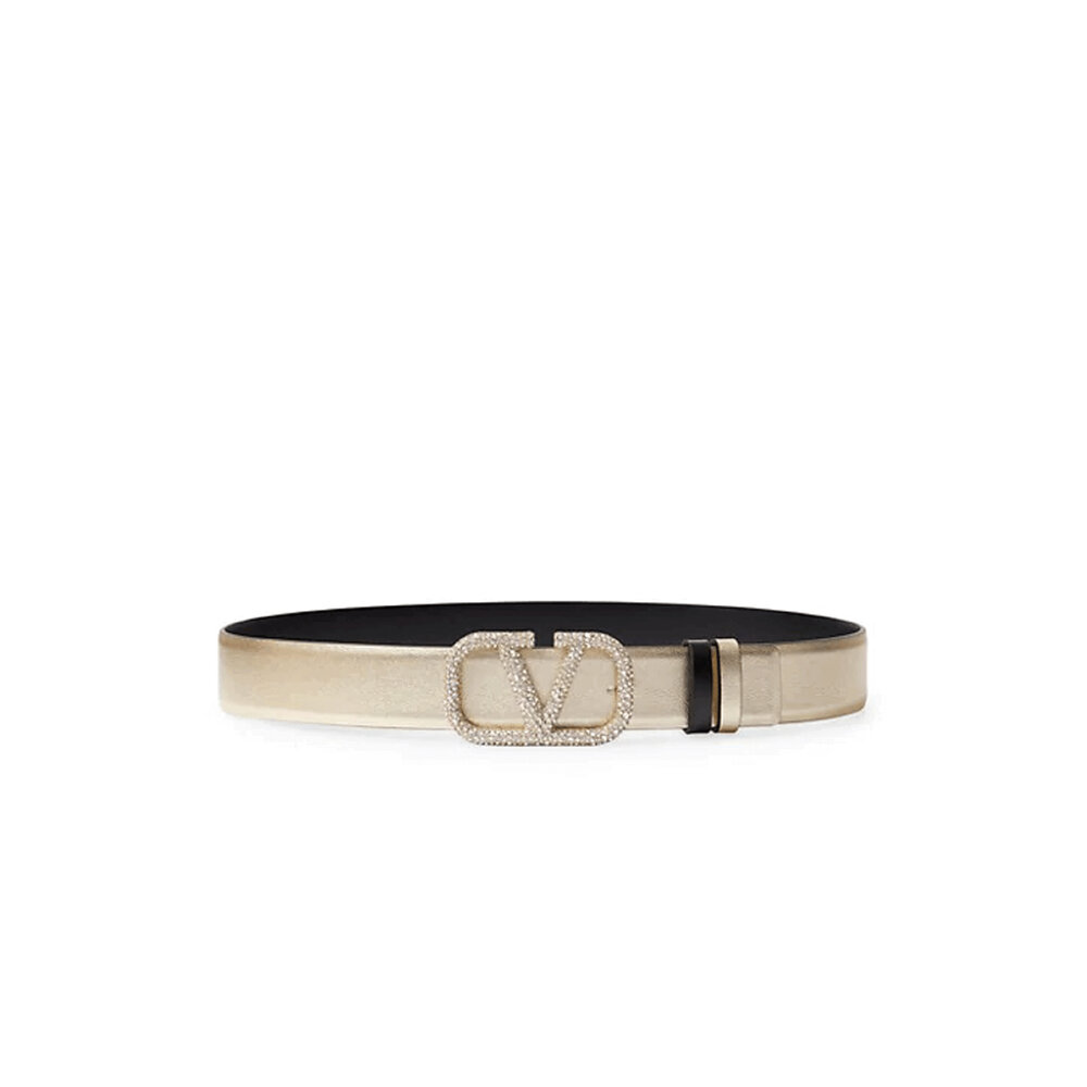 Valentino Garavani - VLogo Platino Nero Rhinestone  display picture 2