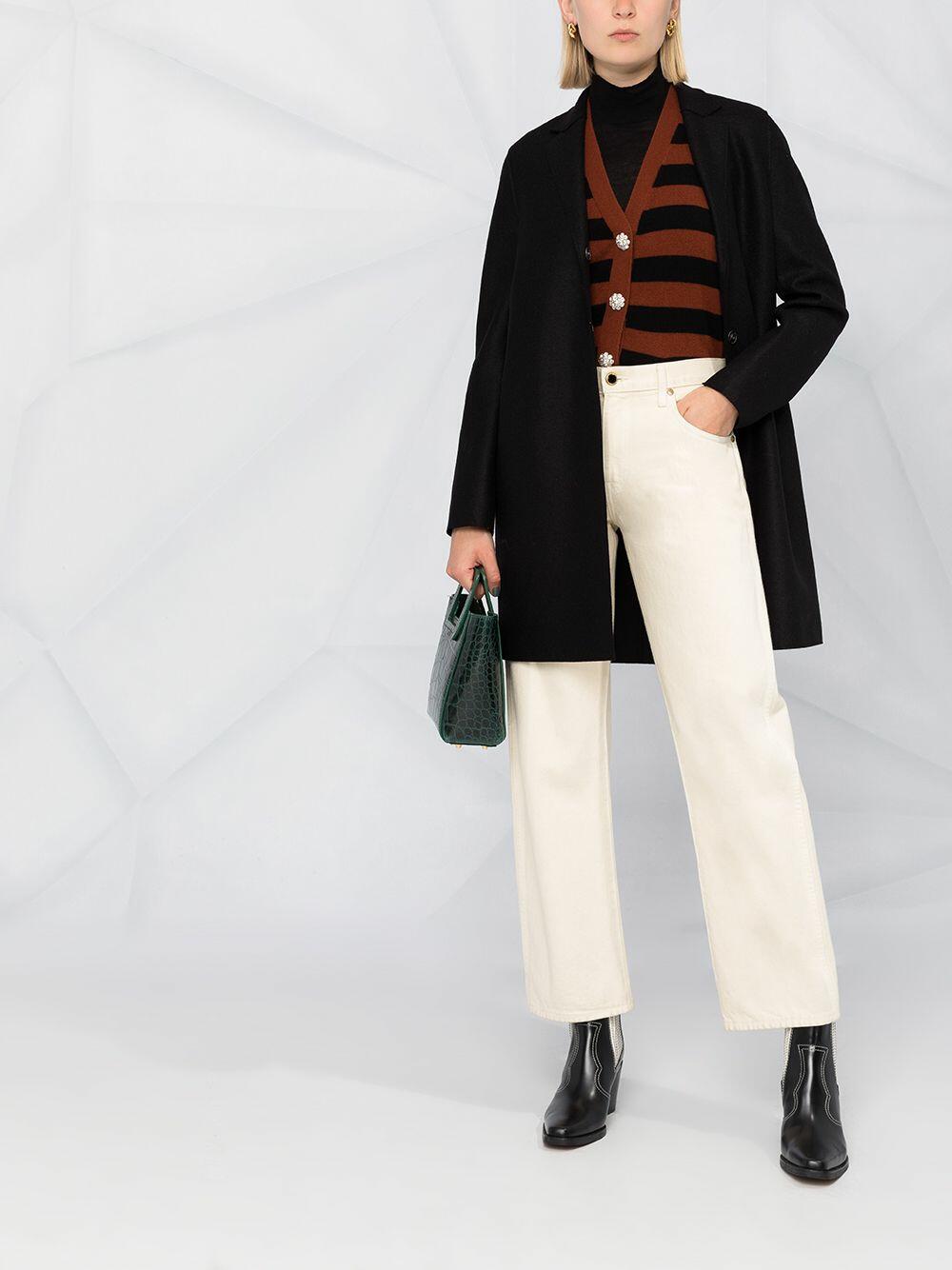 Harris Wharf - Black Pressed Wool Cocoon Coat