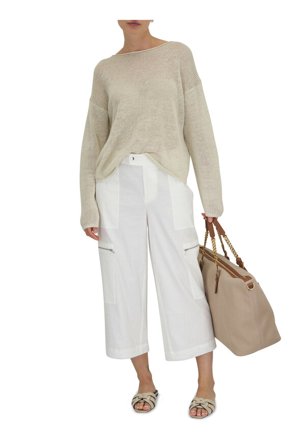 Vince - Cream Linen Knit Pullover Sweater