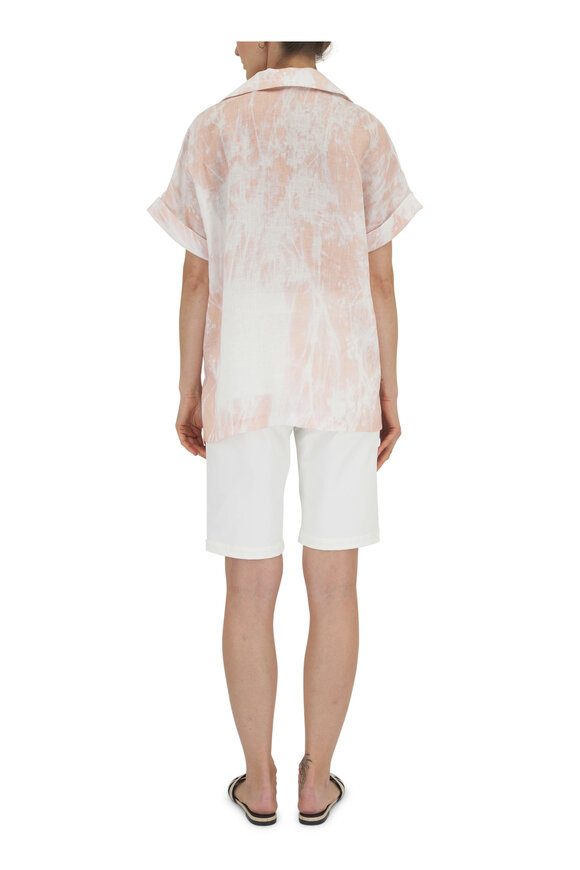 Lafayette 148 New York - Bluff Pink Shadow Print Linen Popover Shirt