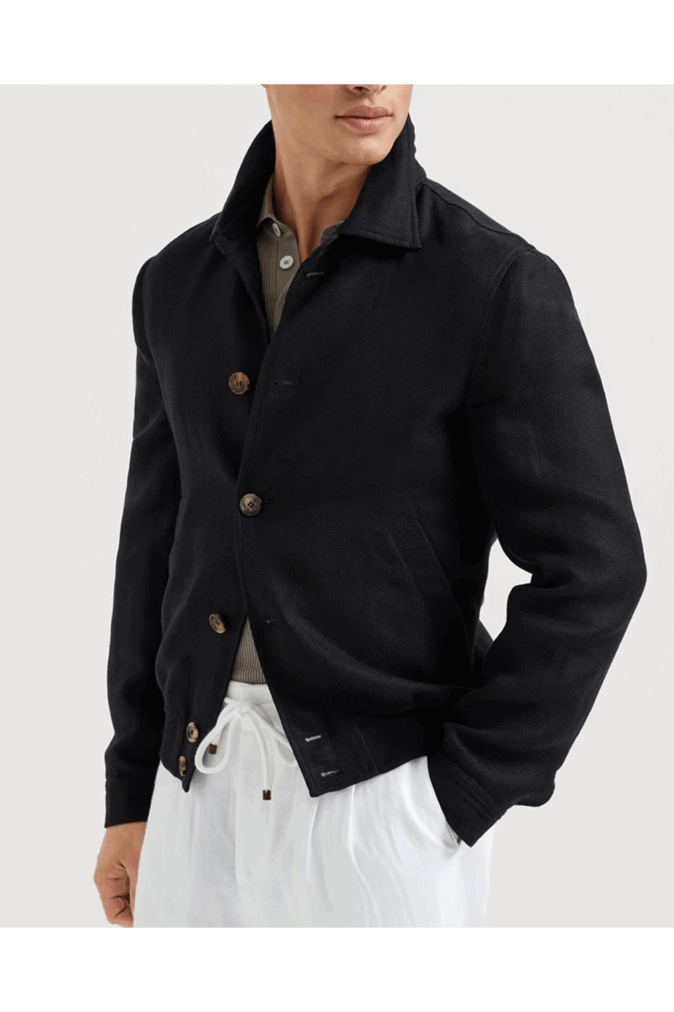 Brunello Cucinelli - Black Twill Jacket | Mitchell Stores