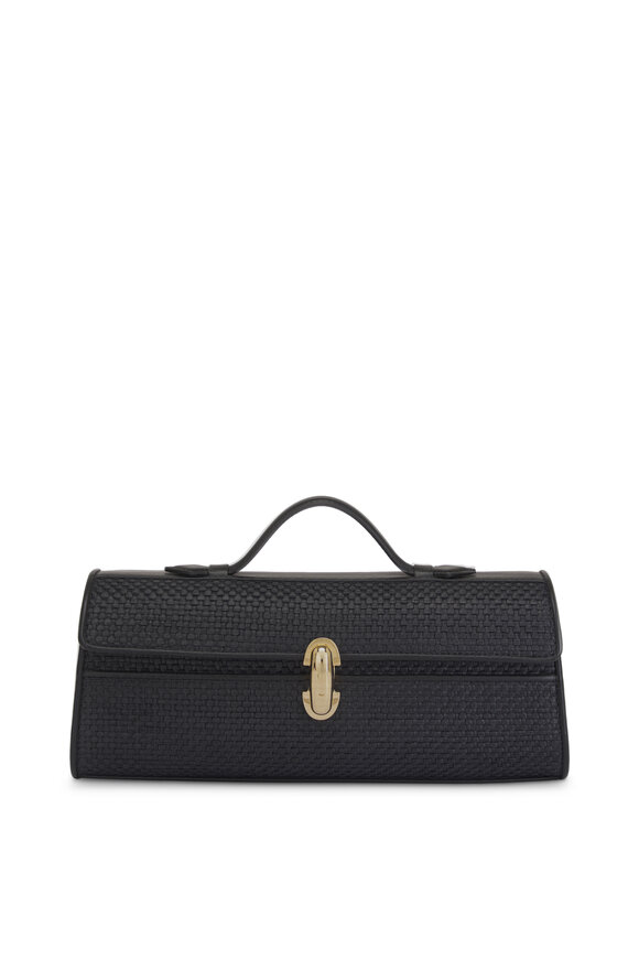 Savette Symmetry Pochette Black Raffia Pouchette
