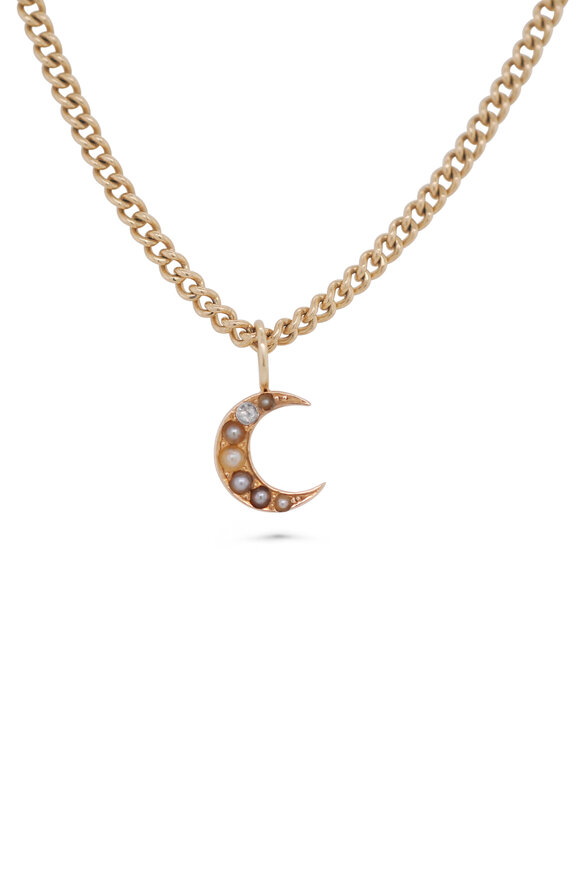 Kali Zoe 14k Yellow Gold Crescent Moon Necklace - view 1
