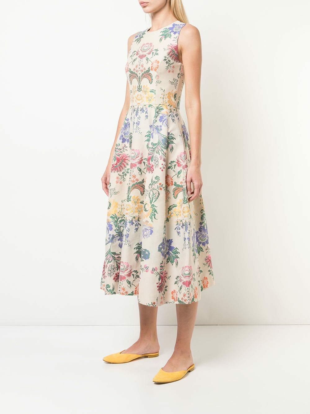 Carolina Herrera - Malt & Multicolor Paisley Cotton & Silk Dress