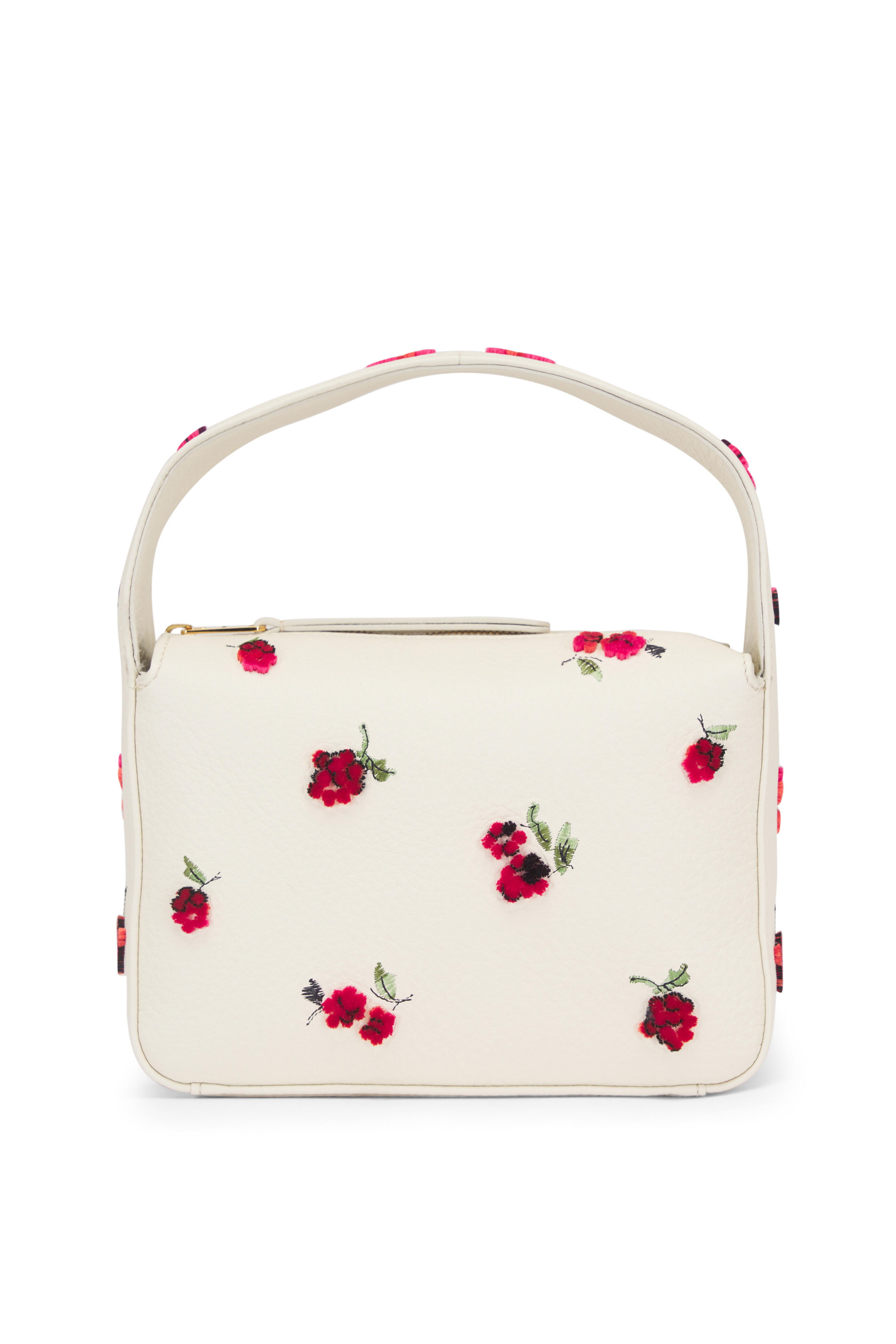 Khaite - Small Elena Raspberry Print & Cream Leather Bag