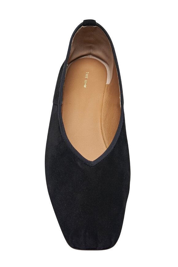 The Row - Ballet Black Suede Flat