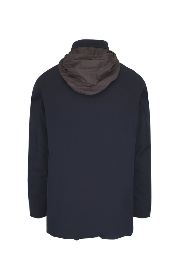 Moncler Didessa Navy & Brown Reversible Short Parka - view 7