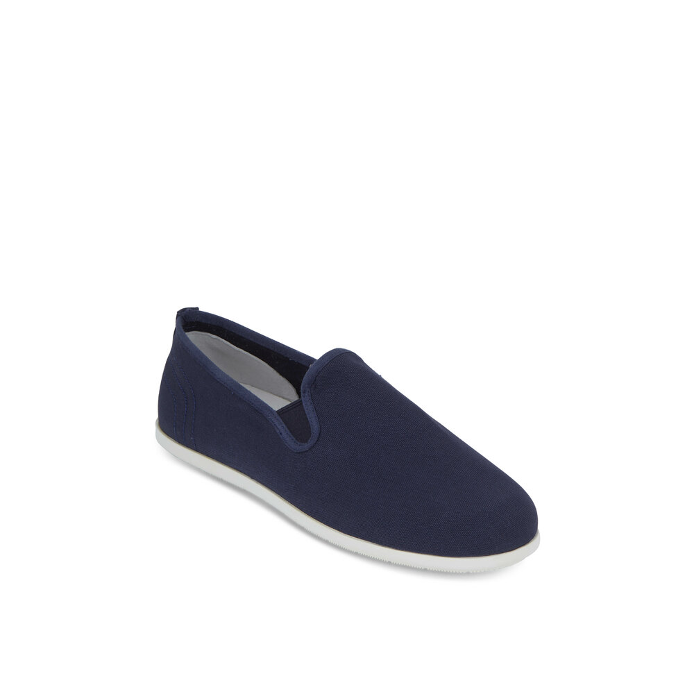Vince - Chadwick Navy Blue Canvas Slip-On Loafer